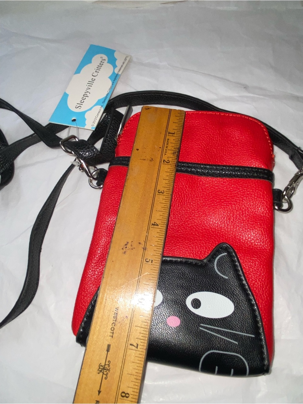Red Cat Crossbody Phone Bag - Picture 3 of 6